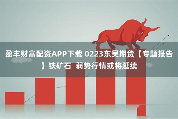 盈丰财富配资APP下载 0223东吴期货【专题报告】铁矿石  弱势行情或将延续