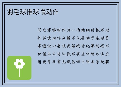 羽毛球推球慢动作